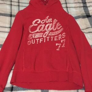Red and white hoodie